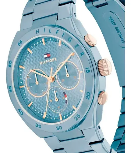 Reloj Tommy Hilfiger Carrie Mujer Multifuncion Azul Acero!