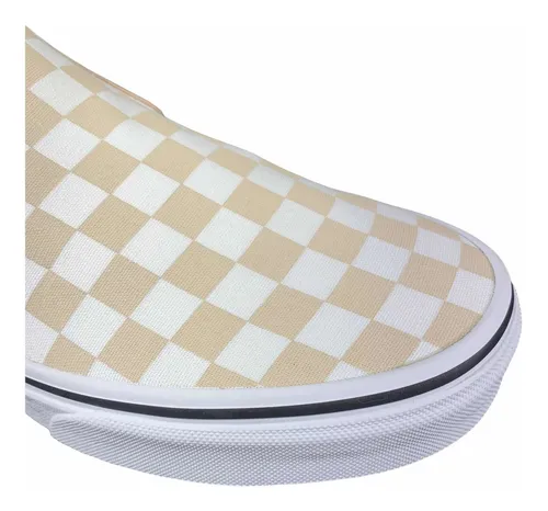 Tenis Vans Classic Slip On Checkerboard Beige Look Trendy