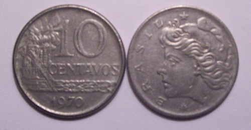 Moedas 10 Centavos - 1970 - 2 Moedas