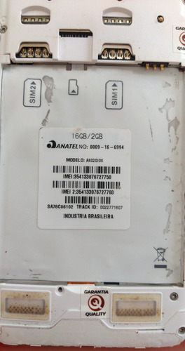 Celular Lenovo K5 Vibe A6020136 Dual Sim Defeito
