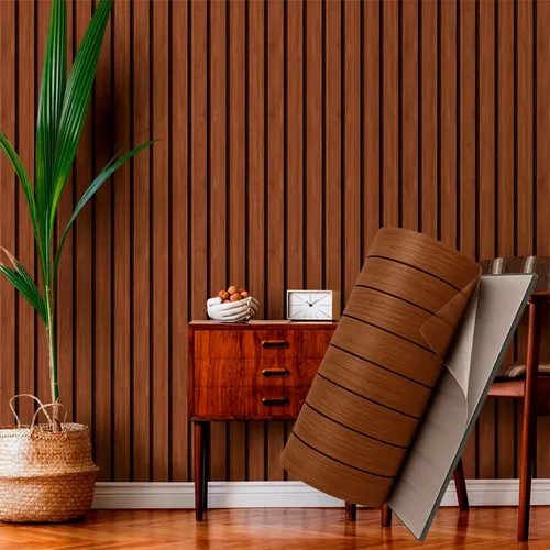 Painel Ripado Flexível Autocolante Parede Decorativo Adesivo Adesivo Tabaco Tabaco