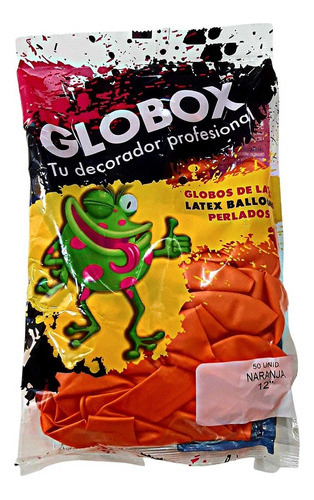 Globos Perlados 12 X 50 Unidades Calidad Helio Decoración Naranja