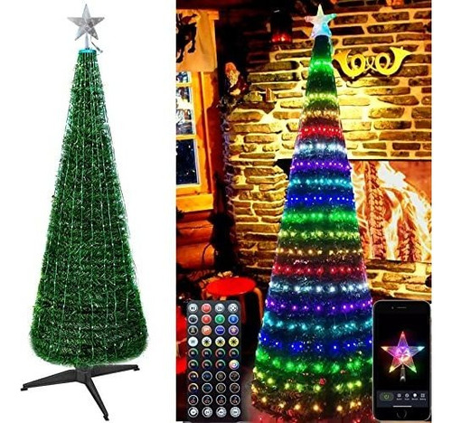 Árbol De Navidad Espiral De 6ft Con Luces - B0b71cl6cj1