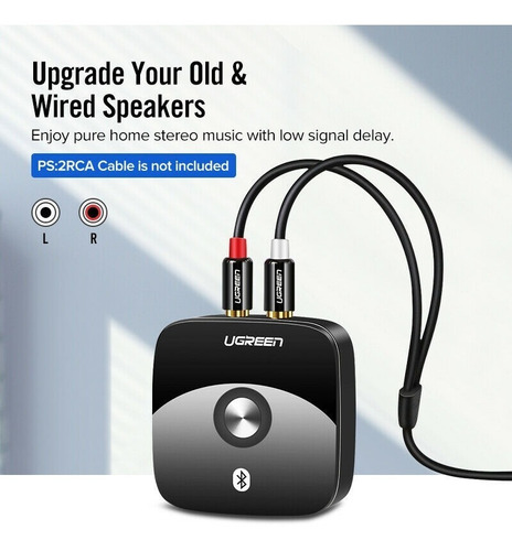 Imagen 8 de 9 de Receptor De Audio Bluetooth V5 Ugreen + Cable 2rca