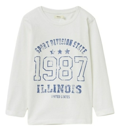 Remera Manga Larga Sfera Corte Inglés España.1887.blanca.