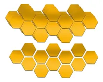 Comprar 60 Piezas 3d De Pared De Espejo Hexagonal Para Casa Sala