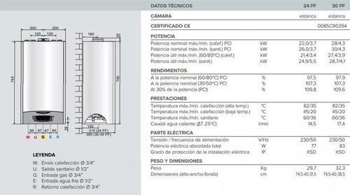 Imagen 3 de 6 de Caldera Dual Ariston Clas One 24kcal Condensacion