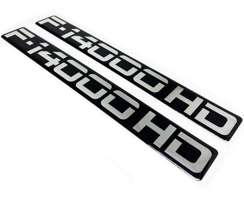 Imagem 3 de 5 de Par De Emblemas Ford F-14000 Hd Adesivo Lateral Resinado