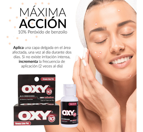 Oxy 10 Para Barros Y Espinillas Color Piel 30g Piel Grasa