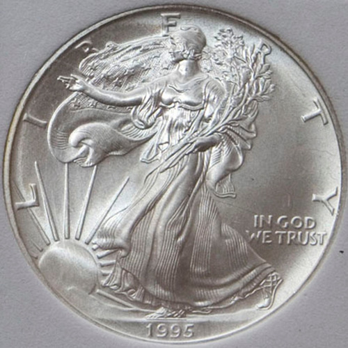 1995 Libertad Moneda Plata Onza Ley 999 Peso Troya Dolar Jhn