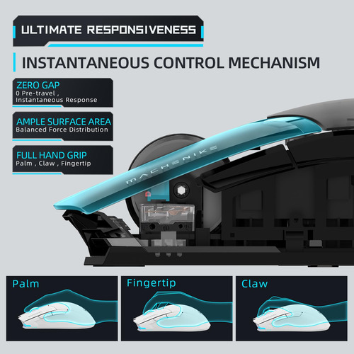 Mouse Inalámbrico Para Juegos 26000 Dpi, Rgb, 6 Botones Ergo