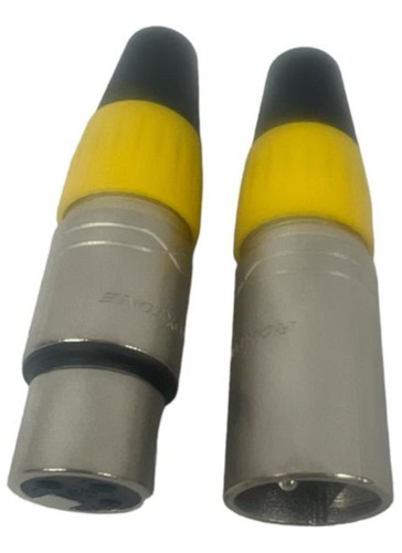 Kit Plug Roxtone Xlr Linha Macho + Femea Xp3fm - Yl - Amare Cor Amarelo