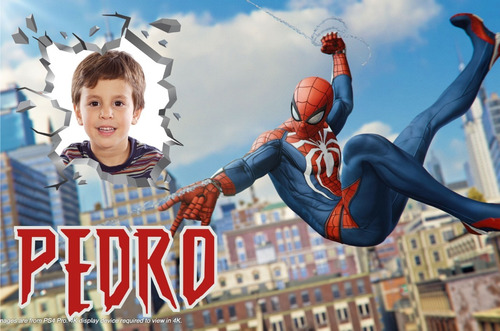 Painel Festa Aniversário Homem Aranha Ps4 Spiderman+nome | Parcelamento sem  juros