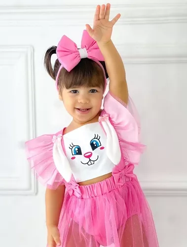 Romper Body Fantasia Coelhinho Páscoa Infantil Coelho Menina