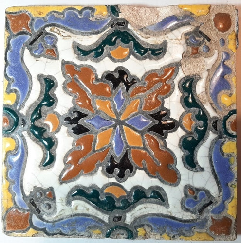 Imagen 5 de 7 de Mayólicas Antiguas Set X 2 Relieve Con Diseño 7596