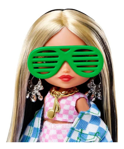 Jaqueta jeans xadrez Barbie Doll Extra Minis