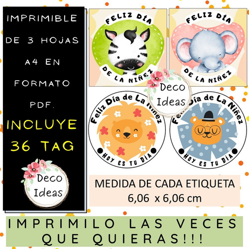 Imagen 3 de 4 de Kit Imprimible A Color Del Dia De La Niñez Pdf N 02
