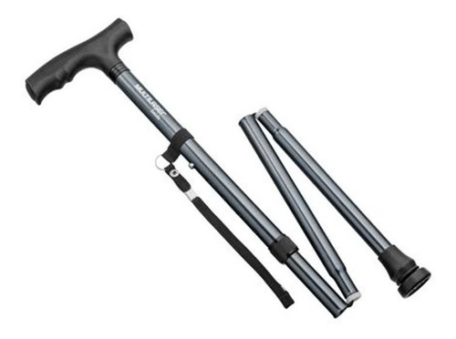 Bengala Dobravel 3 Pontos C/apoio Tipo T Até 110kg +lanterna