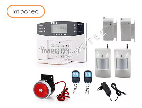 Imagen 1 de 2 de Kit Alarma Gsm Inalam. 2 Movimientos 2 Magneticos Aviso Cel.