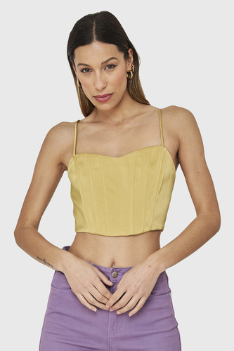 Crop Top Corsetero Amarillo Nicopoly