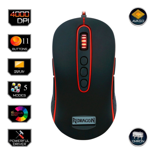 Redragon Gaming Mouse Optico Mars M906 Alámbrico
