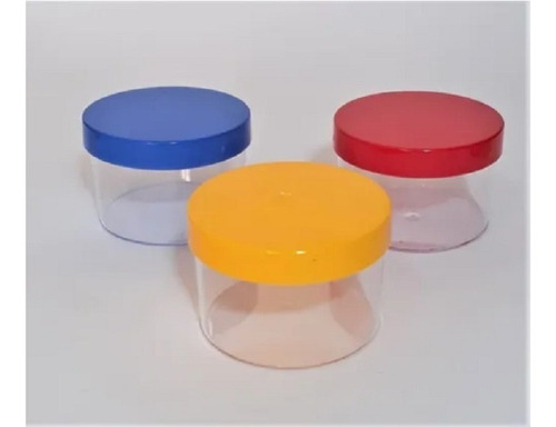Imagem 6 de 6 de 10 Caixas Acrílica Redonda Tampas Coloridas Lembrancinhas