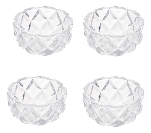 Conjunto 4 Bowl De Cristal Para Sobremesa Deli Diamond Lyor Cor Transparente