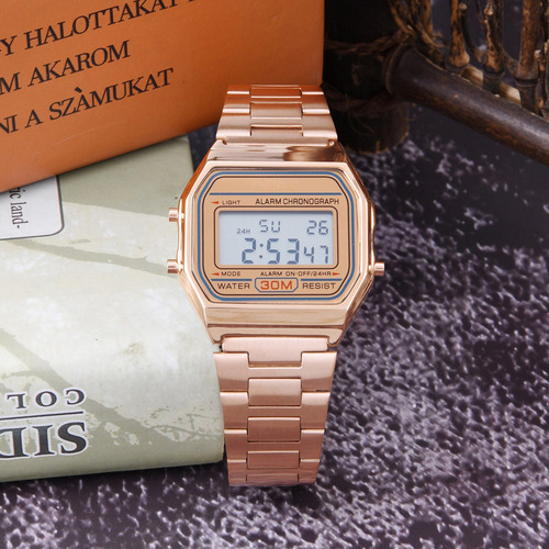 Reloj De Pulsera Digital Con Respaldo Led Y Correa Electróni