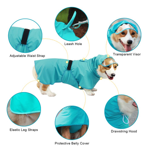 Chubasquero Para Perros Con Capucha Y Visera Para Todos Los
