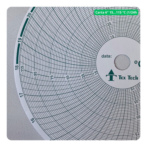 Carta Para Registrador Gráfico 15-115 C/ Pena Descartavel Verde-escuro