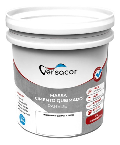 Cimento Queimado Cinza Para Parede Quarto Sala Versacor