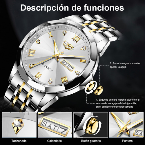 Reloj De Pulsera Cuarzo Fecha Luminoso Pantalla Analógica