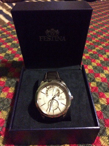 Reloj Festina Hombre Correa Cuero Y Calendario