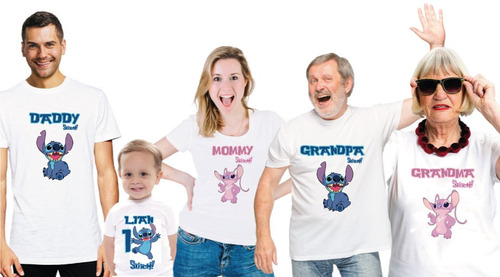 Kit De 4 Playeras Lilo Stitch Personalizada Fiestas 