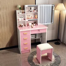 Comprar Tocadores Modernos De Madera Con Espejo Silla Luces 5 Cajon