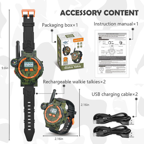 Walkie Talkies 2 Radios Pulsera Niños Regalo Navidad