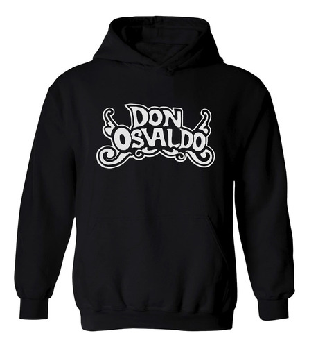 Buzo Negro Don Osvaldo Rock Nacional Hoodie Frisa Algodón