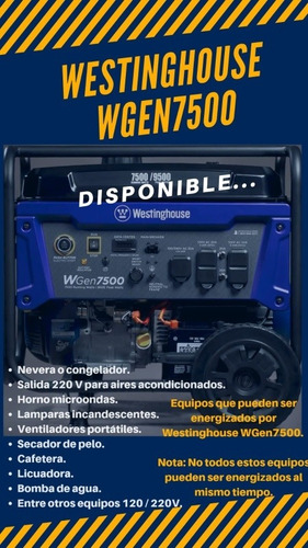 Imagen 2 de 4 de Westinghouse 7500w/9500w