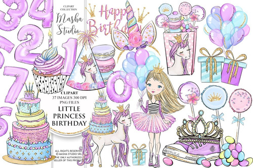 Kit Imprimible Scrap #03 - Little Princess Birthday