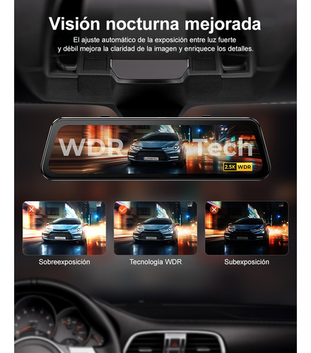 Camara para auto LINGDU LD2K 2.5k Smart Wifi Doble,Con Cámaras De Visión Delantera Y Trasera, G-sensor, Visión Nocturna