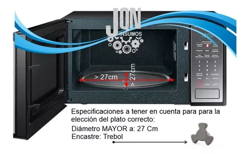 Plato Microondas Universal 245mm Encastre Trebol