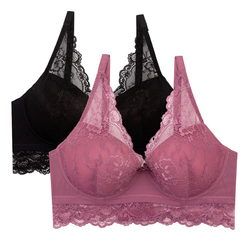 Paquete 2 Brasieres Con Varilla Push Up Brasier Dama