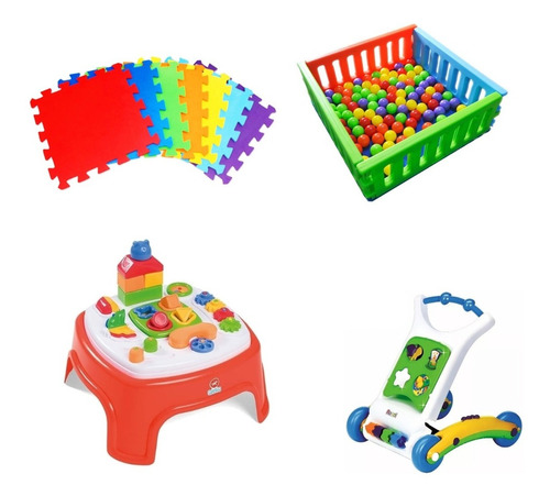 Combo Plaza Blanda Pelotero Mesa Juegos Corral Envio 