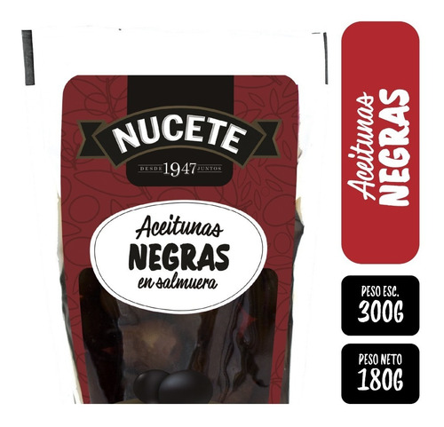 Imagen 1 de 1 de Aceitunas Negras Nucete Doypack 300 Gr