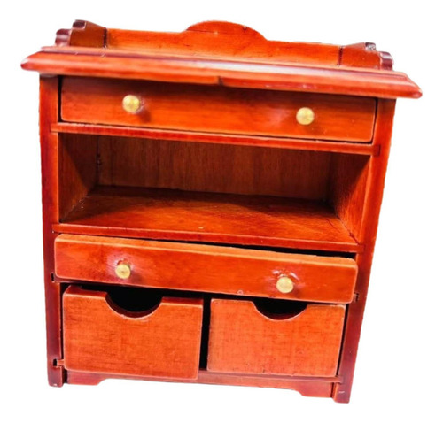 Gabinete De Cajón De La Noche De La Casa De Muñecas A Rojo