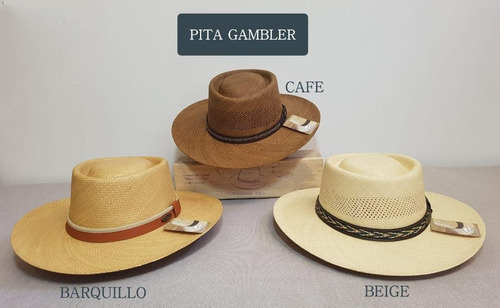 Sombrero Paja Toquilla (pita) Modelo Indiana(gambler)