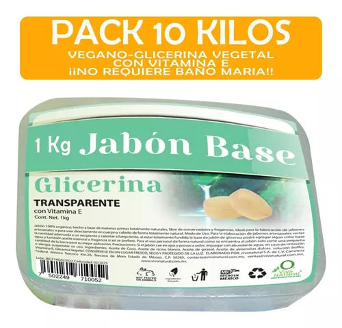 1 Kilo Base Jabon Glicerina Vegetal Transparente Alta Dureza