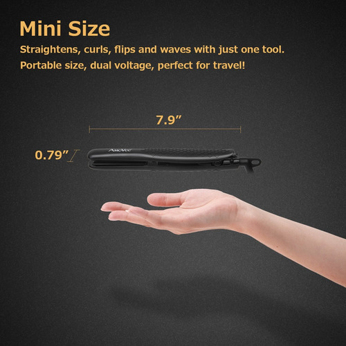 Amovee Mini Plancha Smart Ceramic Tourmaline Hair Straigh...