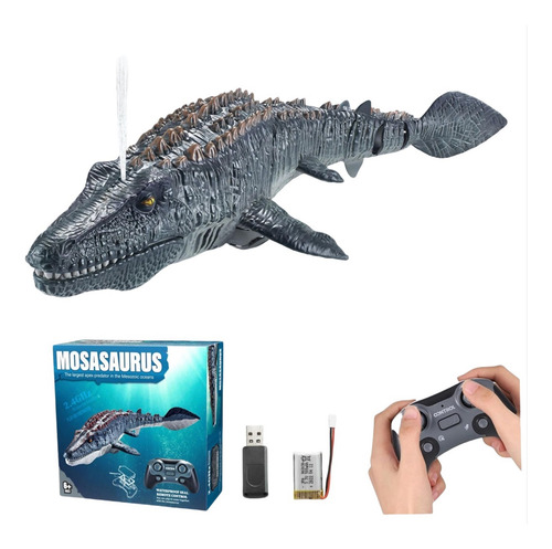 Juguete De Mosasaurus,dinosaurio Rc Con Luz Y Agua Rociadora