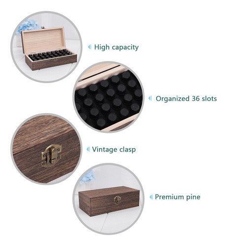 Caja Organizadora De Aceites Esenciales De Madera Para Botel